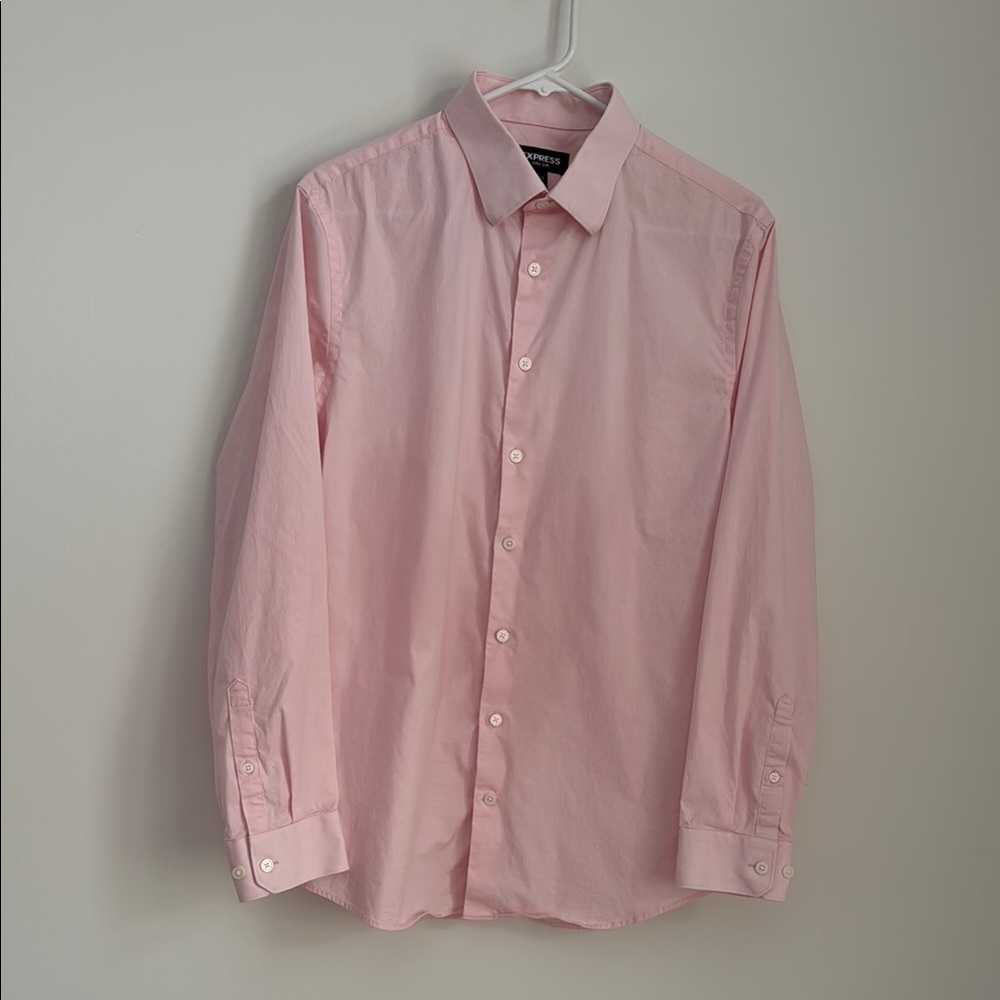 Men's Express Slim Fit Pink Dress Shirt